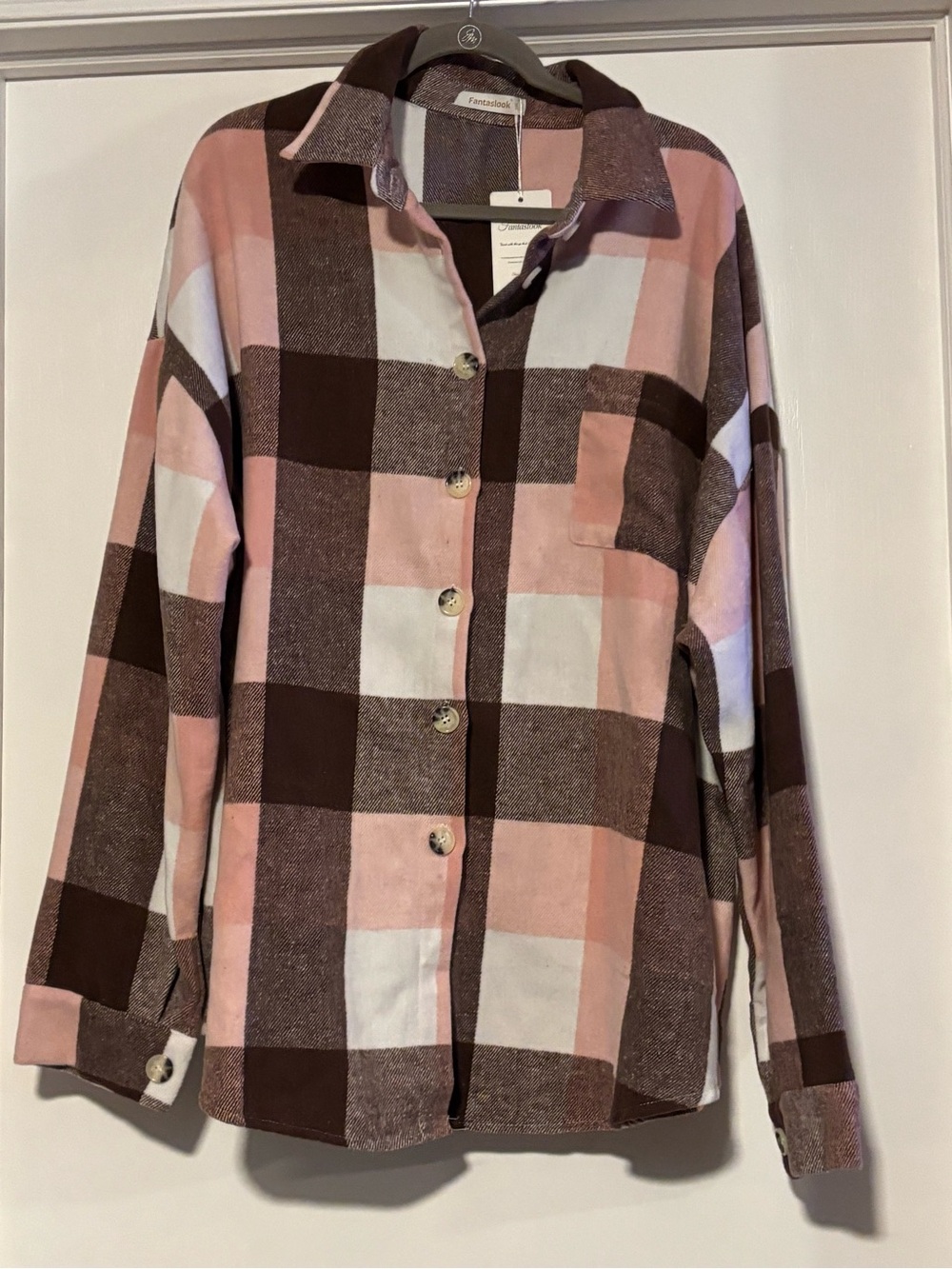 Fantaslook Two-Tone Pink & Brown shacket
